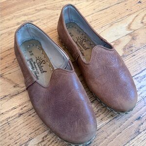 Sabah Fort Worth Brown Leather Slip-On Shoes